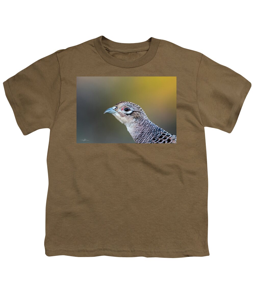 Pheasant Hen Youth T-Shirt featuring the photograph Pheasant Hen's Portrait by Torbjorn Swenelius