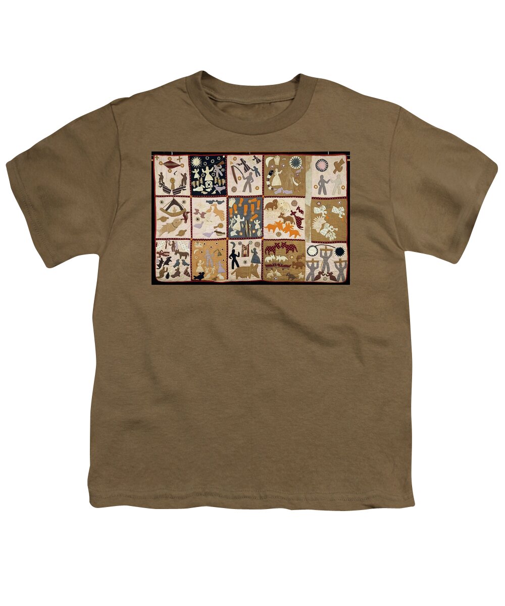 Pictorial Quilt American (athens Youth T-Shirt featuring the painting Pictorial quilt American by Harriet Powers