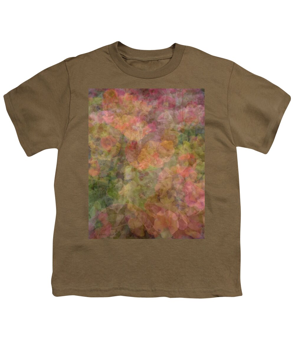 Flowers Youth T-Shirt featuring the photograph Pink Blossoms Clutter Collage by Kathy Barney