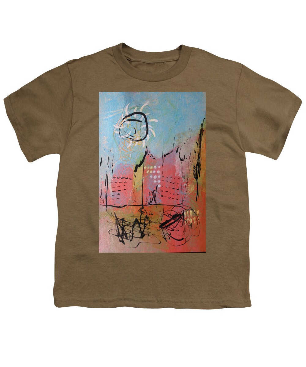 Gold Youth T-Shirt featuring the painting Pink City by April Burton
