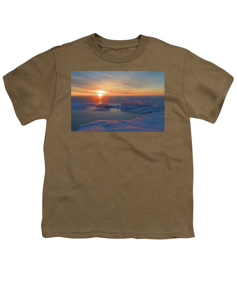 Abstract Youth T-Shirt featuring the digital art Pink Light At Sunrise by Lyle Crump