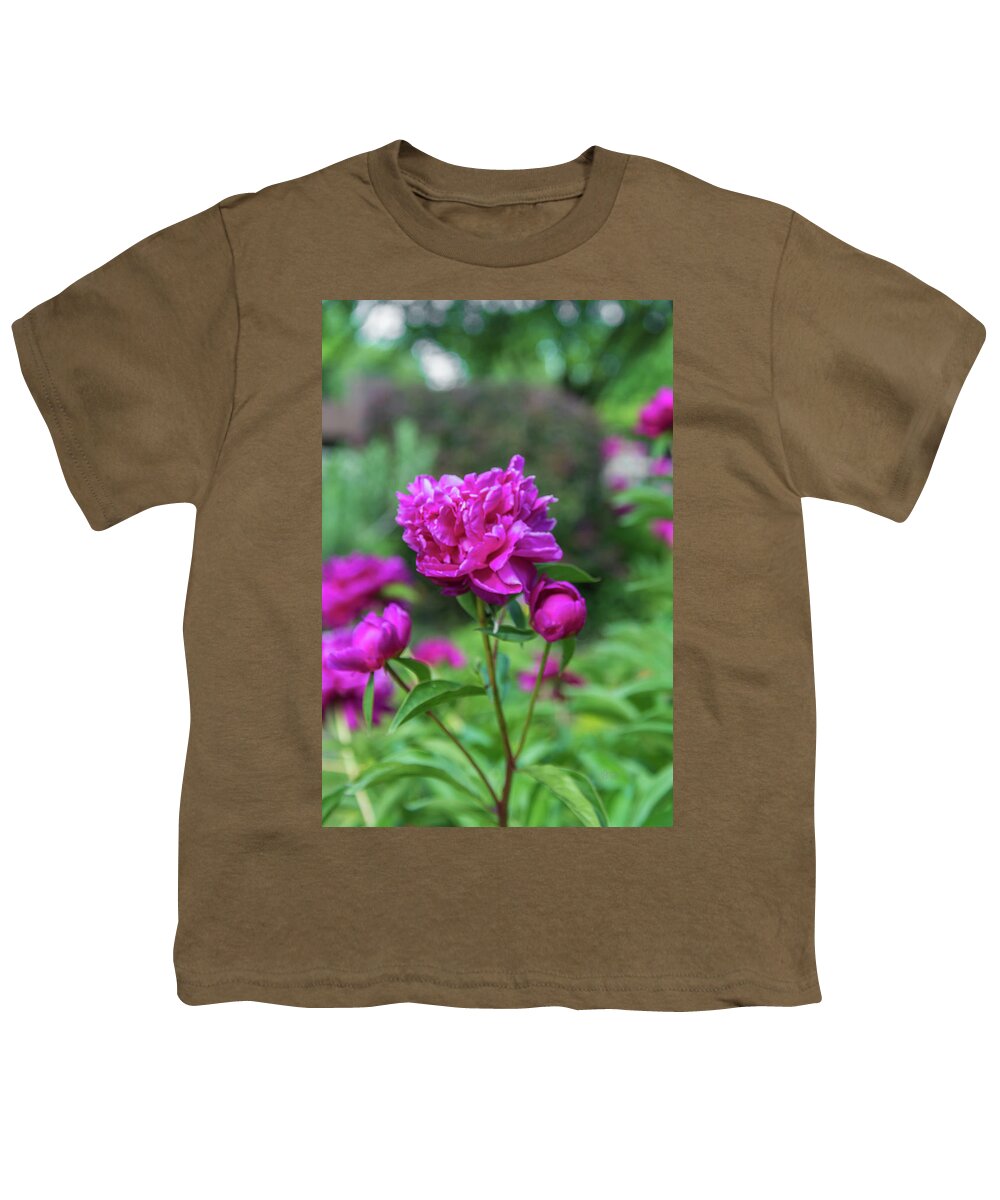 Peony Youth T-Shirt featuring the photograph Pink Peony by Pamela Williams