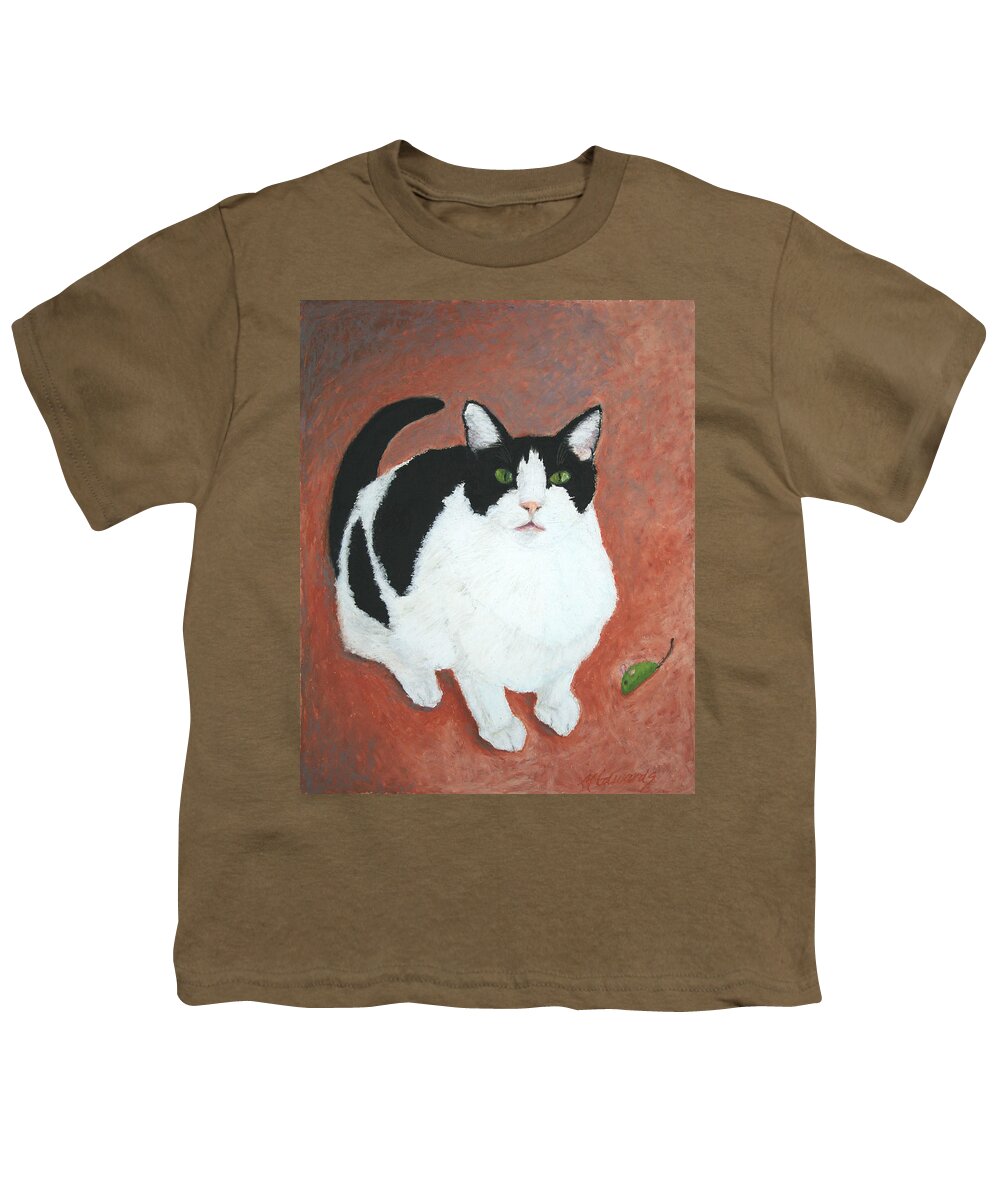 Cat Youth T-Shirt featuring the painting PJ and the Mouse by Marna Edwards Flavell