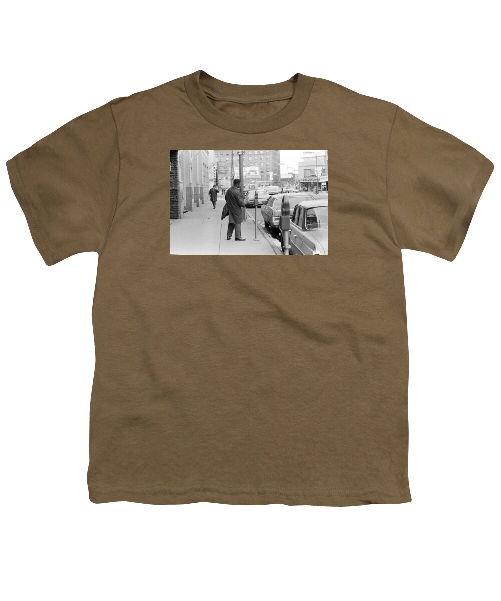 Actions Youth T-Shirt featuring the photograph Plugging the meter by Mike Evangelist