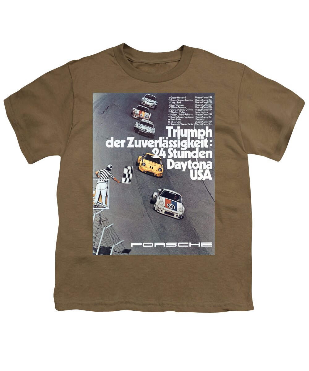 Porsche Youth T-Shirt featuring the digital art Porsche 24 Hours of Daytona by Georgia Clare