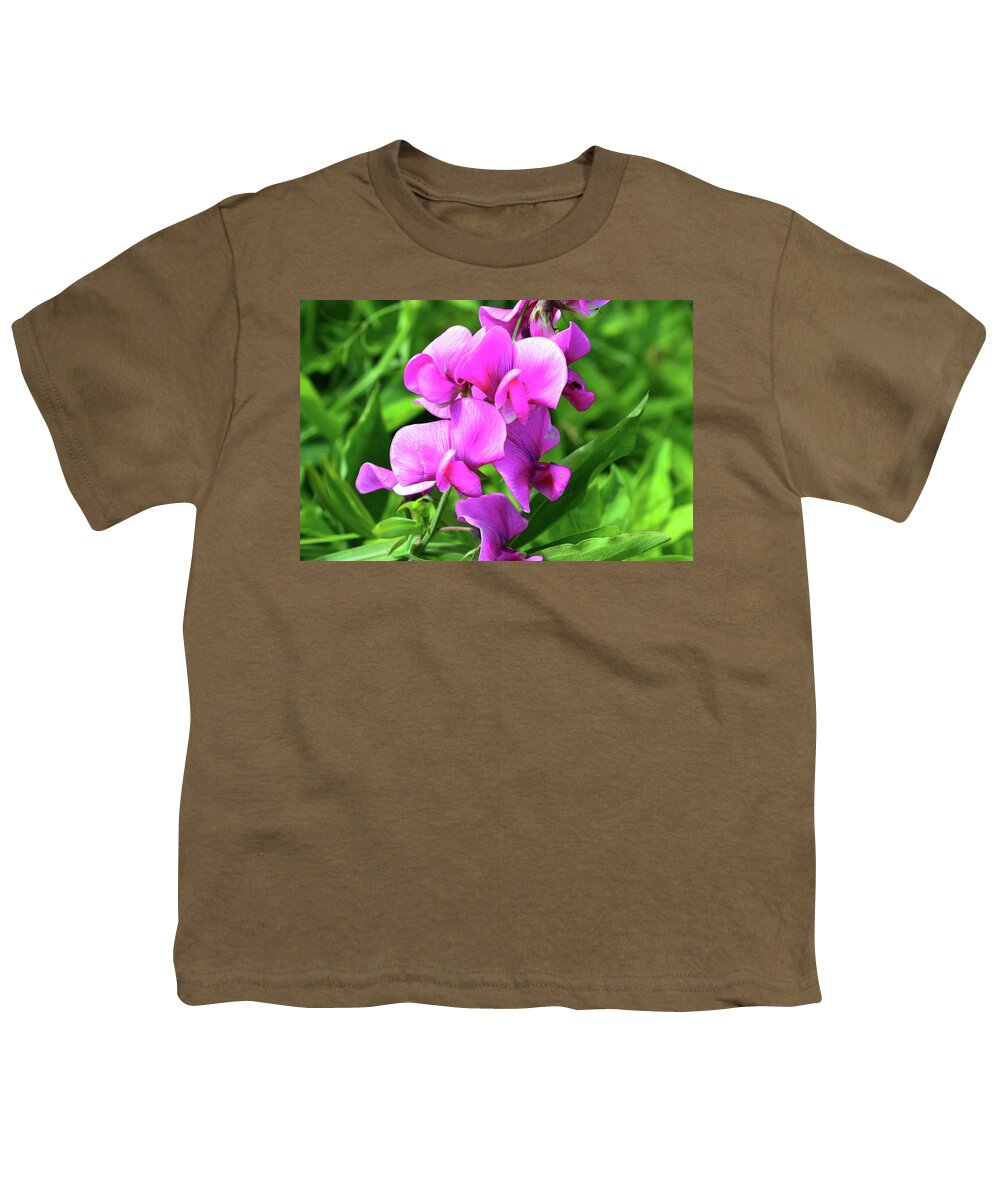 Nature Youth T-Shirt featuring the photograph Pretty Pink Sweetpea by Lyle Crump