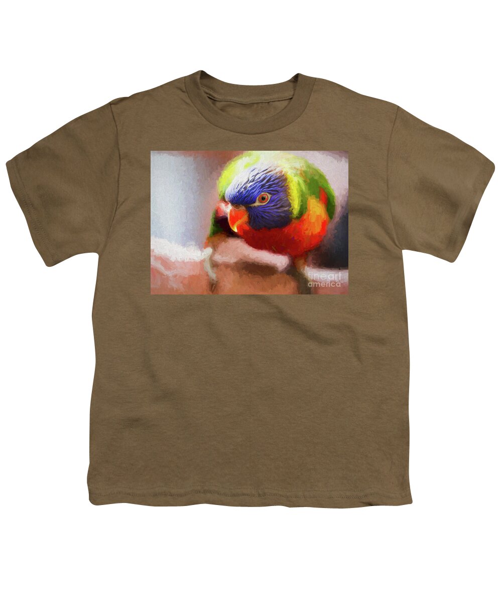 Rainbow Lorikeet Youth T-Shirt featuring the photograph Rainbow lorikeet by Sheila Smart Fine Art Photography