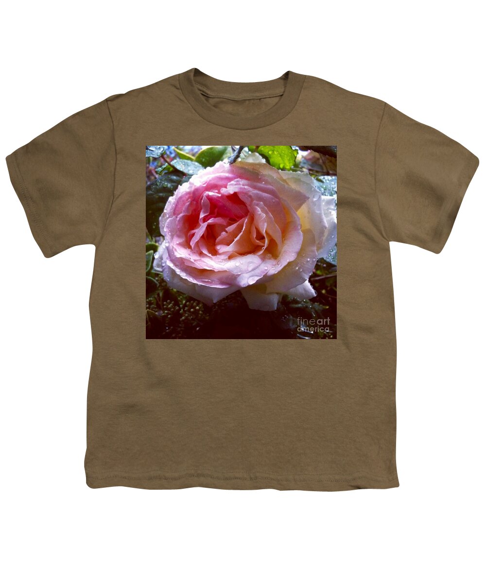 Rain Youth T-Shirt featuring the photograph Raindrops on Roses by Denise Railey