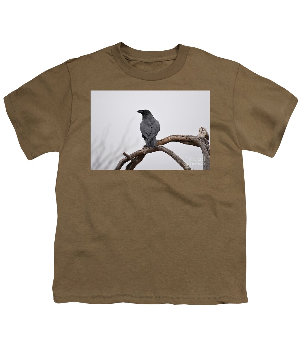 Denise Bruchman Youth T-Shirt featuring the photograph Rainy Day Raven by Denise Bruchman