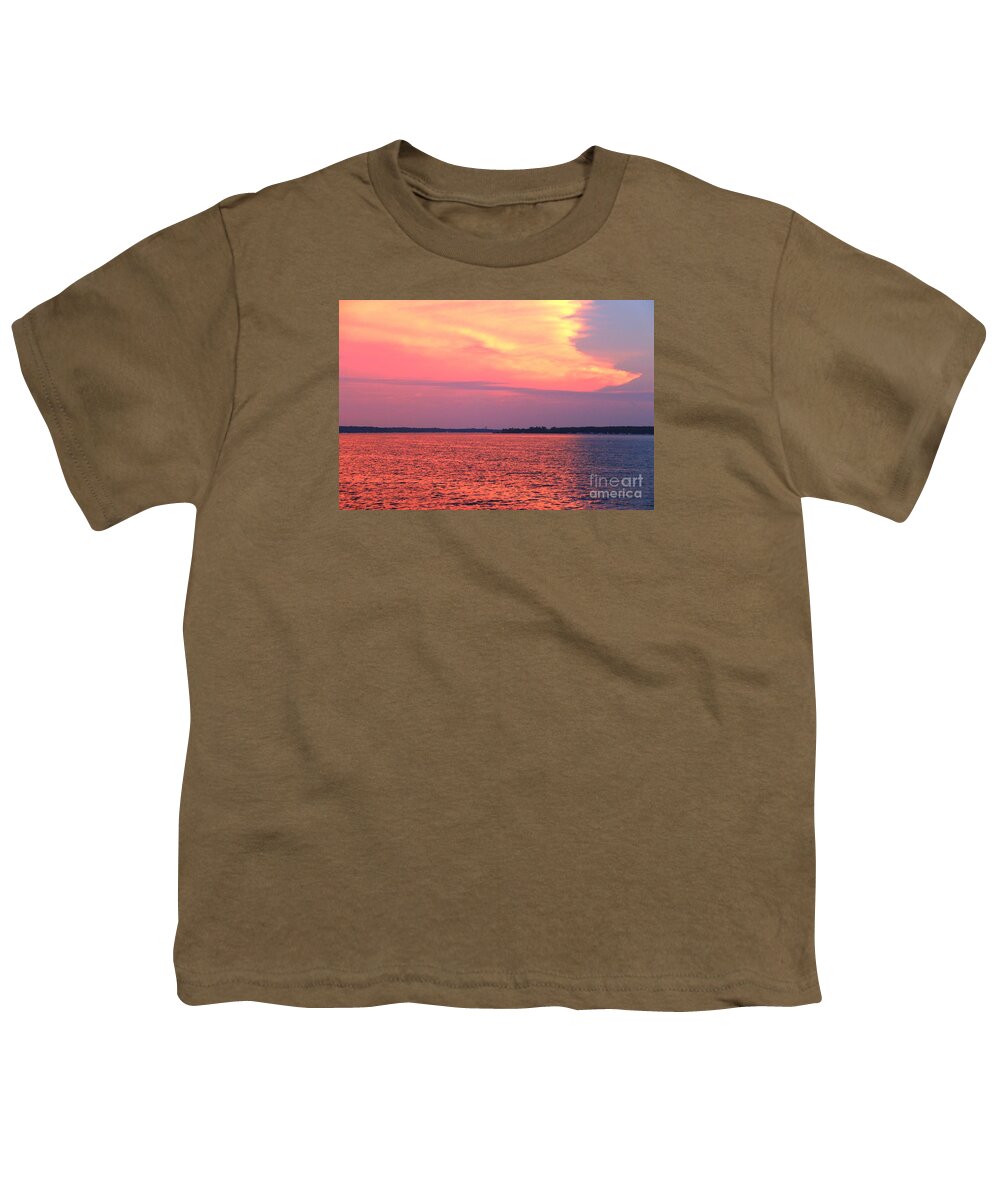 Sun Setting Youth T-Shirt featuring the photograph Red reflection by Yumi Johnson