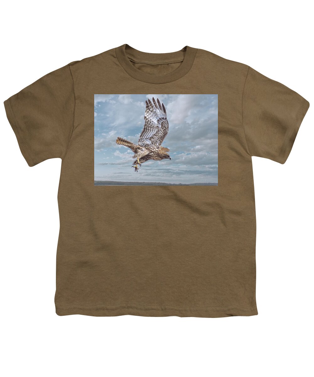 Raptor Youth T-Shirt featuring the photograph Red Tail in Flight by Rick Mosher