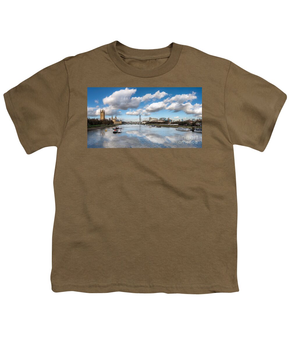 London Youth T-Shirt featuring the photograph River Thames London by Adrian Evans