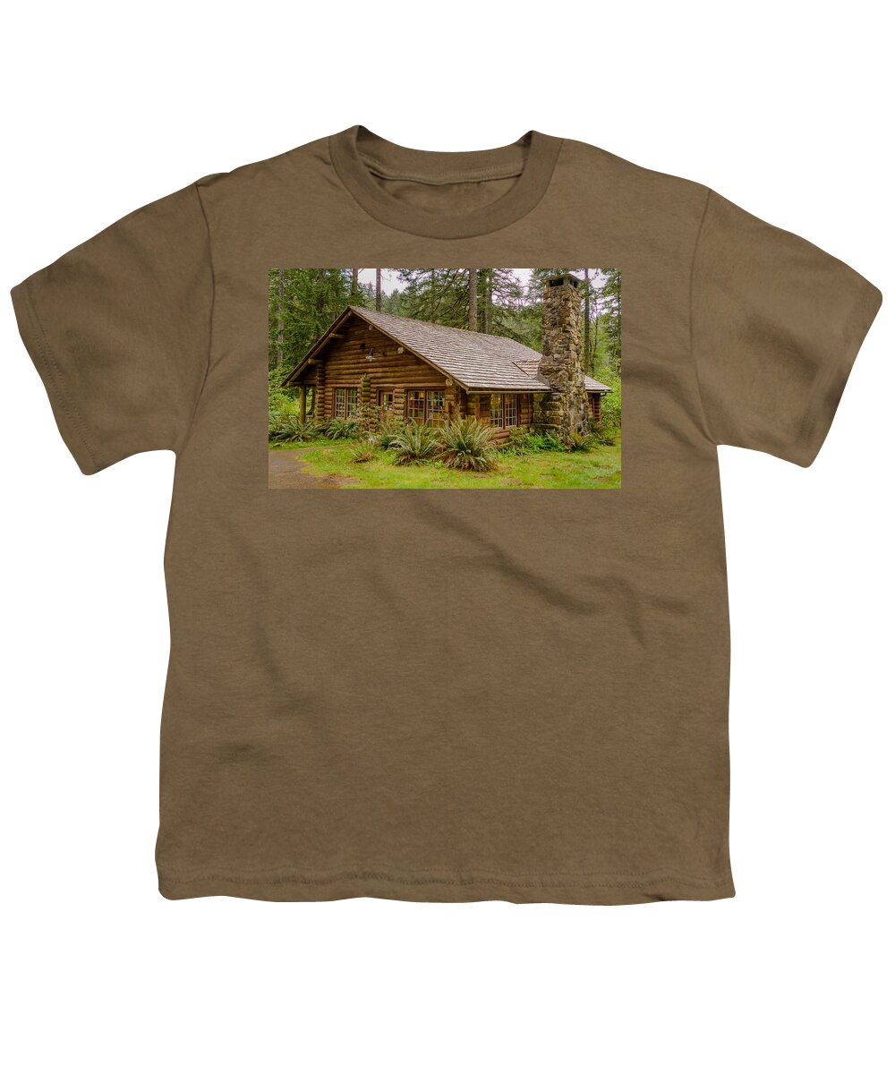 Cabin Youth T-Shirt featuring the photograph Rustic Cabin by Jerry Cahill