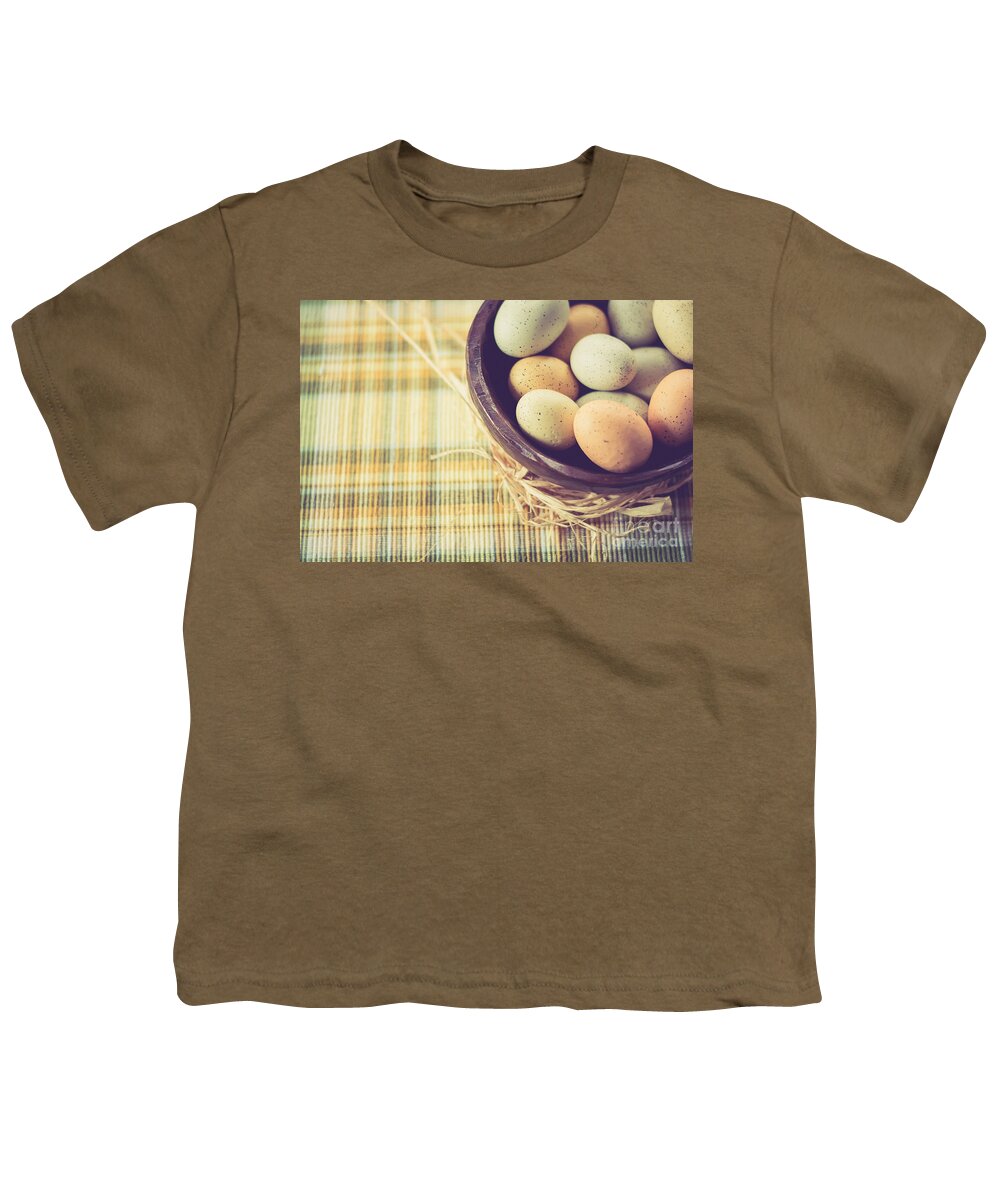 Cheryl Baxter Photography Youth T-Shirt featuring the photograph Rustic Eggs by Cheryl Baxter