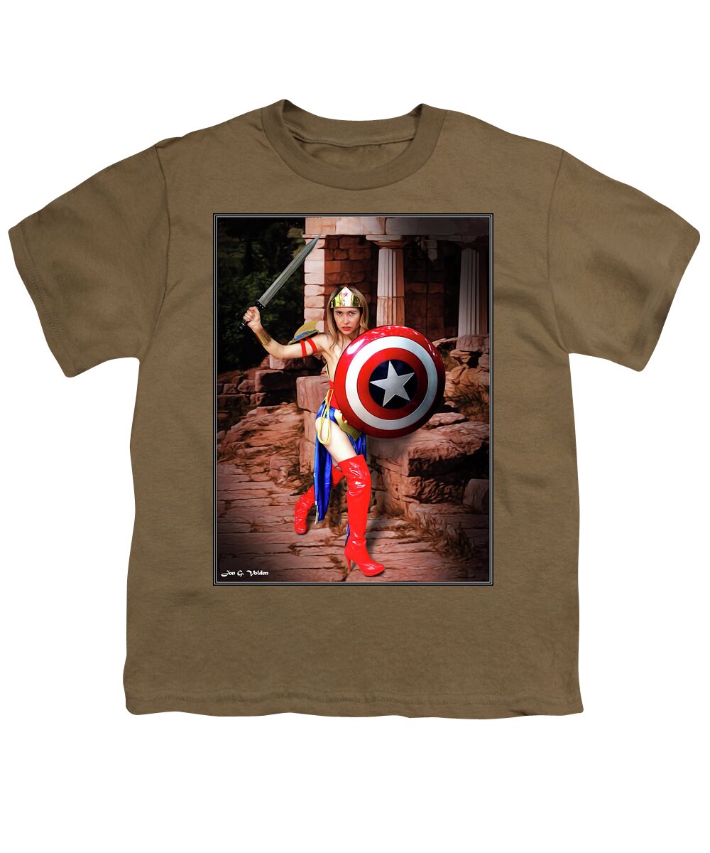 Captain America Youth T-Shirt featuring the photograph Shield Of Truth Sword Of Justice by Jon Volden