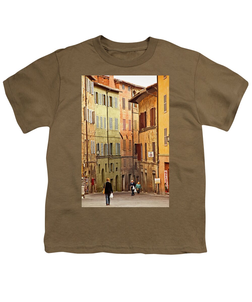 Siena Youth T-Shirt featuring the photograph Siena Shoppers by Jill Love