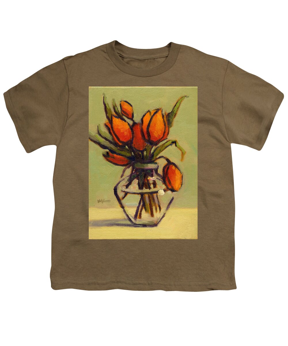 Orange Youth T-Shirt featuring the painting Simple Elegance by Konnie Kim