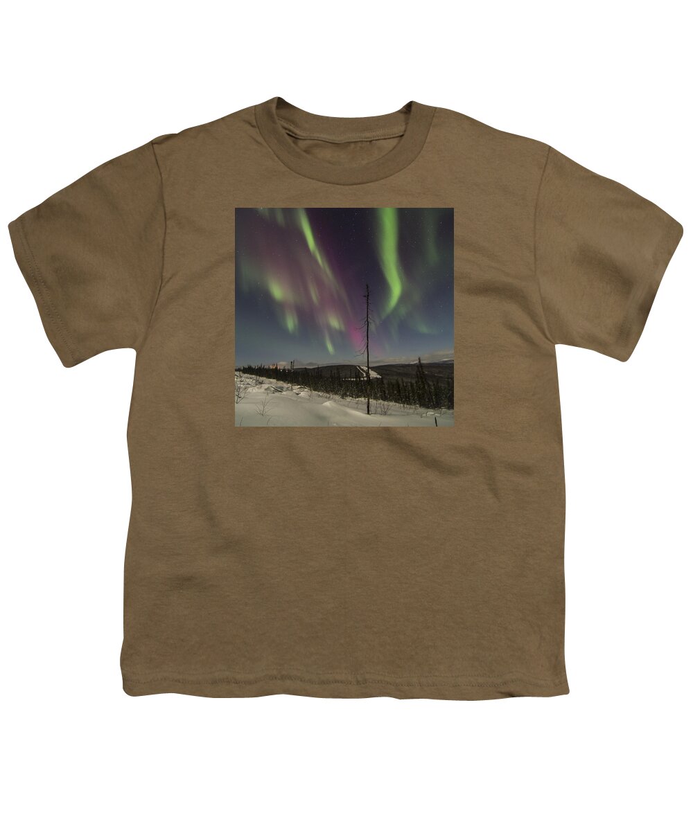 Aurora Borealis Youth T-Shirt featuring the photograph Single Sentry Aurora by Ian Johnson