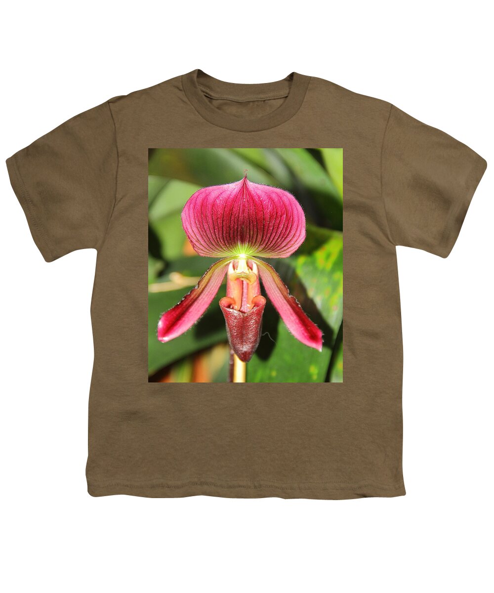 Orchid Youth T-Shirt featuring the photograph Slipper Orchid 2 by Allen Nice-Webb