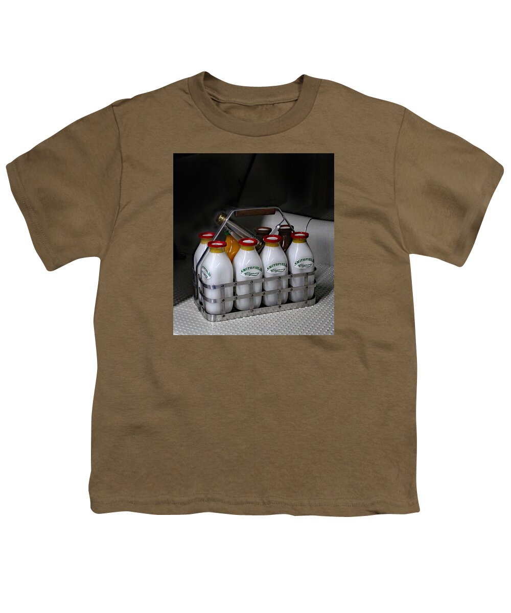 Milk Youth T-Shirt featuring the photograph Smithfield Milk Bottles by DB Hayes