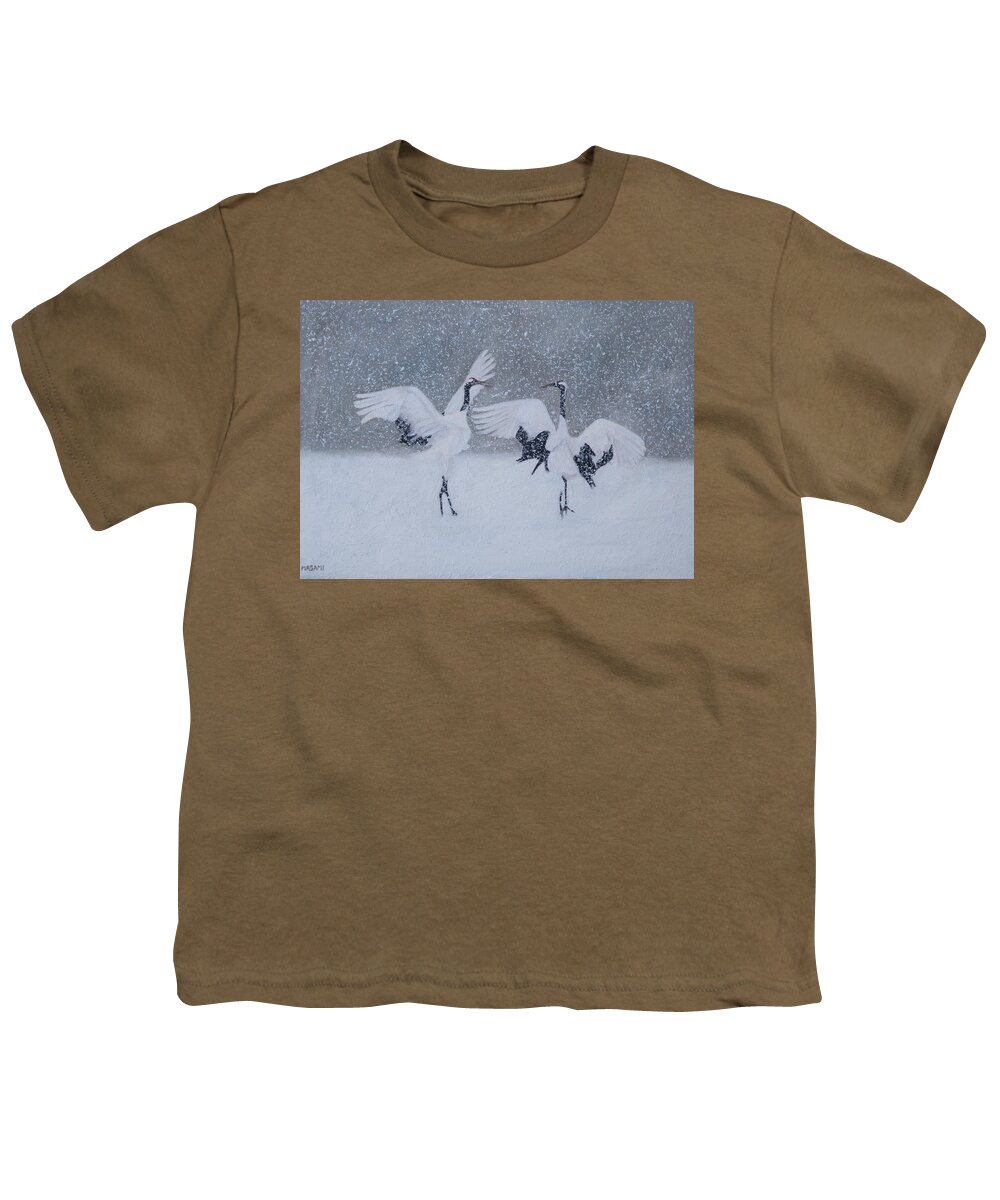 Bird Youth T-Shirt featuring the painting Snow Dancers by Masami Iida