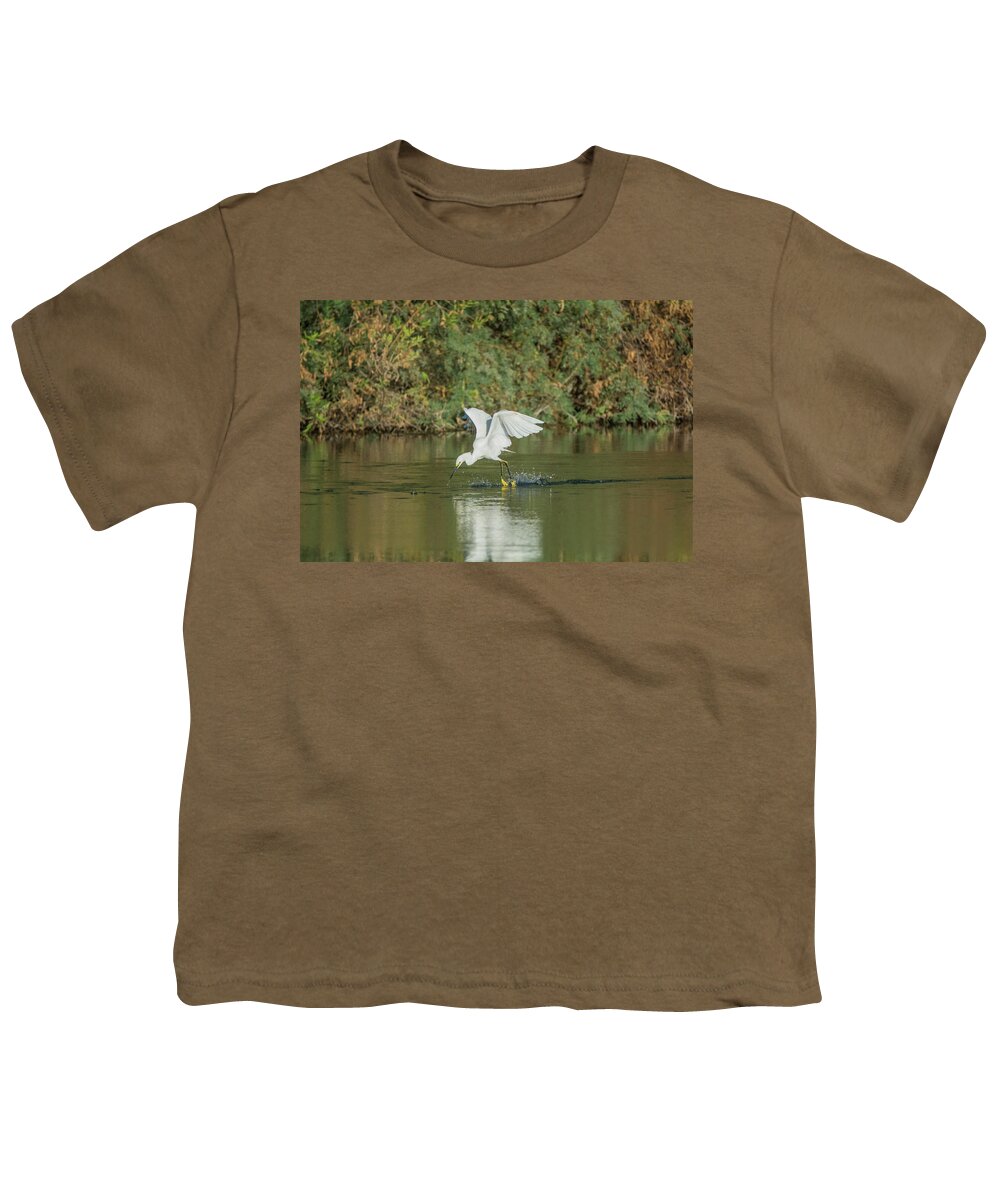 Snowy Youth T-Shirt featuring the photograph Snowy Egret 4830-091917-1 by Tam Ryan