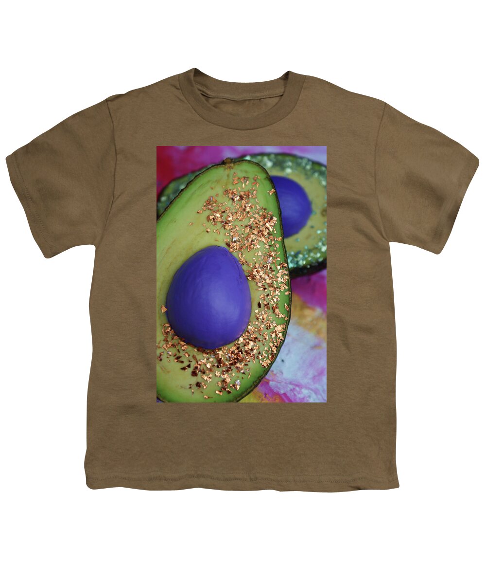 Spaceocados Space Avocado Youth T-Shirt featuring the mixed media Spaceocados 2 by Judy Henninger