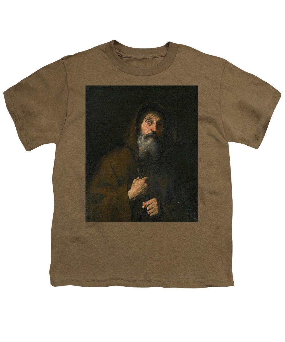 Jusepe De Ribera Youth T-Shirt featuring the painting Spagnoletto ST FRANCIS OF PAOLA by Jusepe de