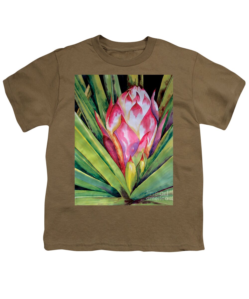 Floral Painting Youth T-Shirt featuring the painting Spanish Dagger IV by Kandyce Waltensperger