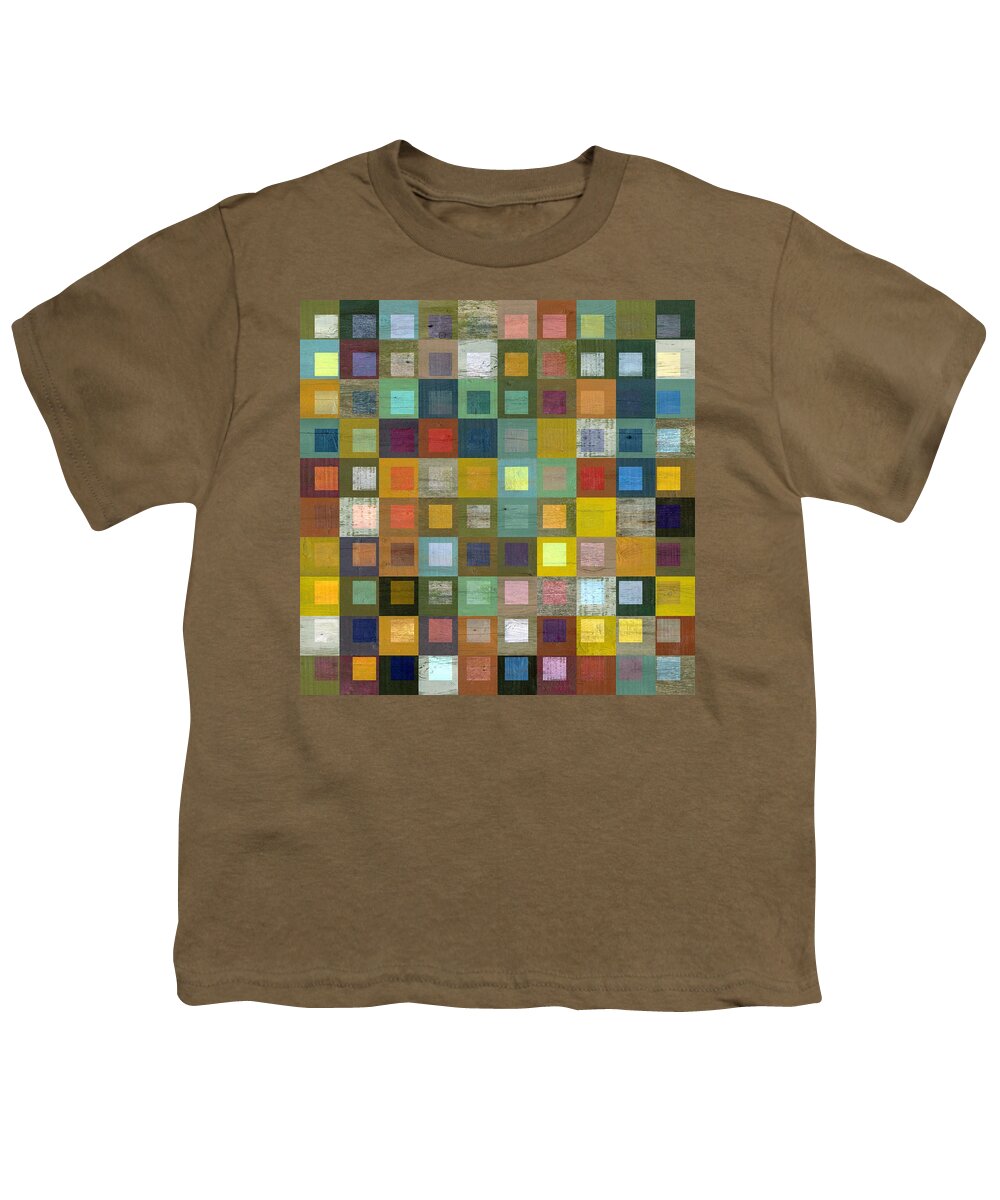 Abstract Youth T-Shirt featuring the digital art Squares in Squares Five by Michelle Calkins