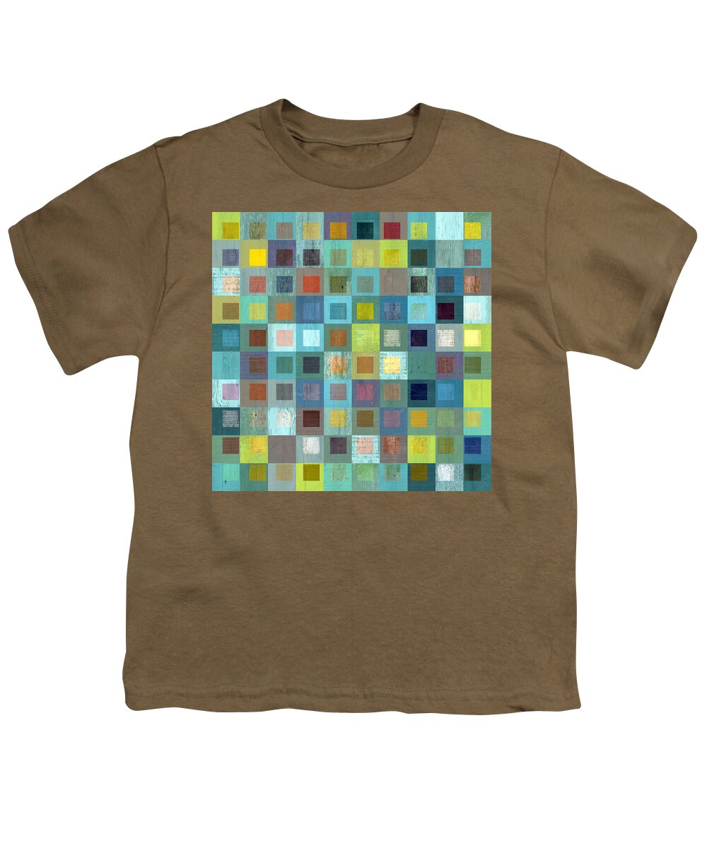 Abstract Youth T-Shirt featuring the digital art Squares in Squares Two by Michelle Calkins