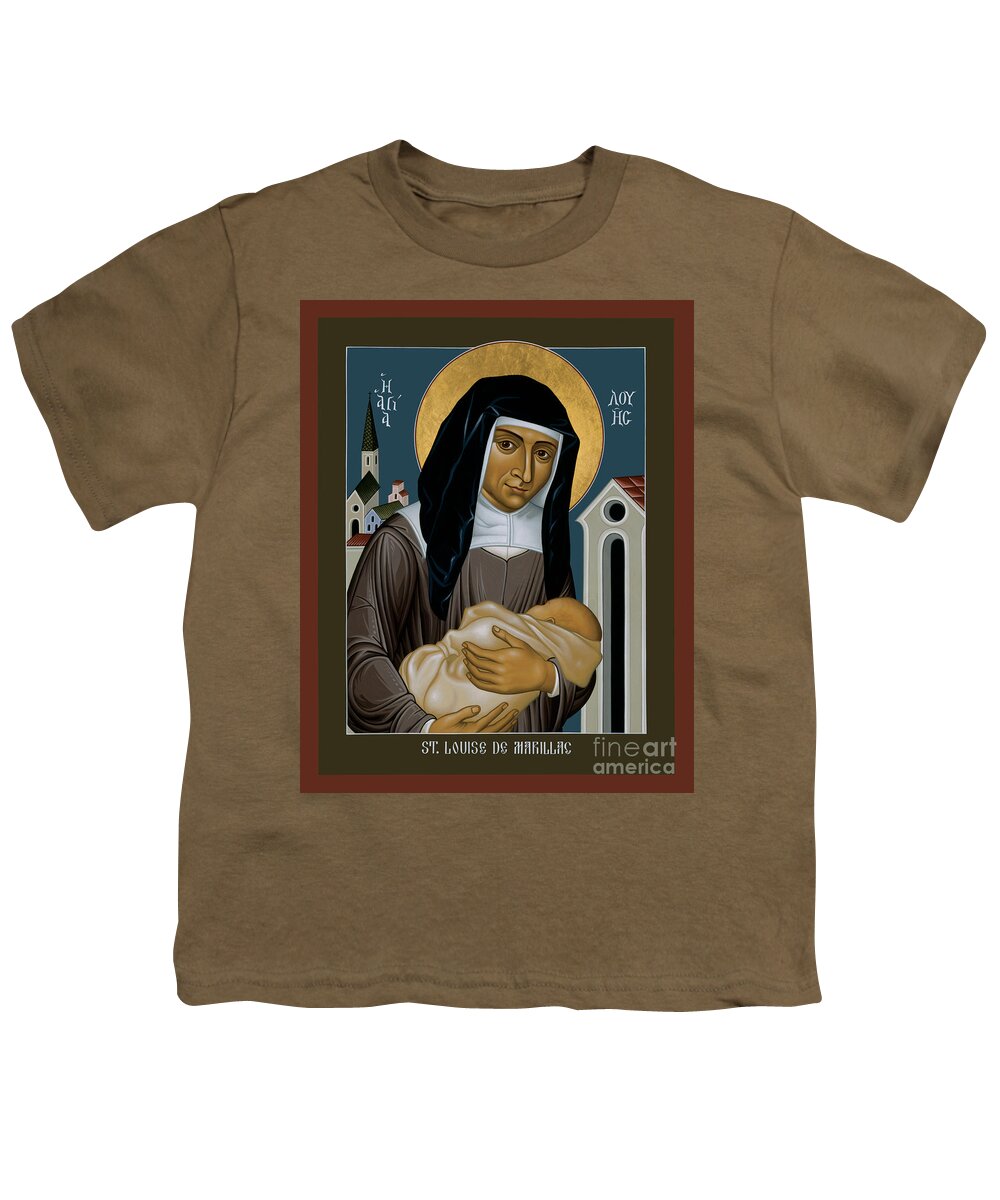 St. Louise De Marillac Youth T-Shirt featuring the painting St. Louise de Marillac - RLLDM by Br Robert Lentz OFM
