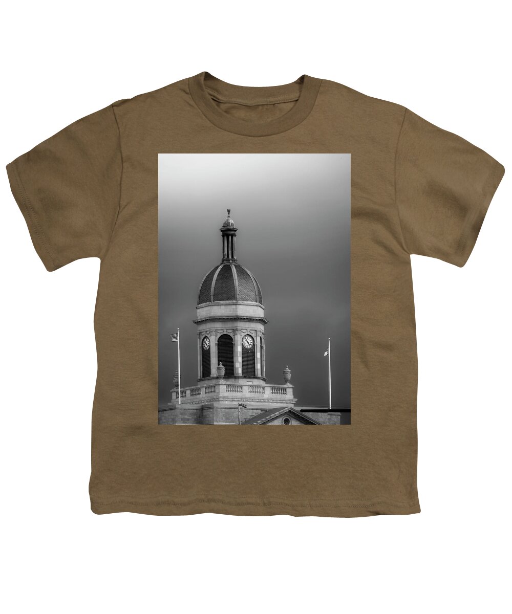 Clouds Youth T-Shirt featuring the photograph Storm Over Dome In Black and White by Greg and Chrystal Mimbs