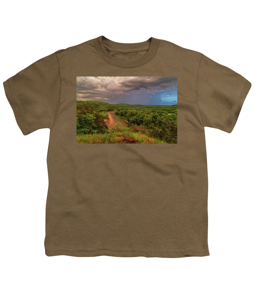 Storm Youth T-Shirt featuring the photograph Storm over the Current River by Robert Charity