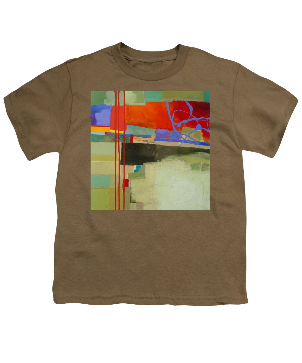 Abstract Art Youth T-Shirt featuring the painting Stripes and Dips 2 by Jane Davies