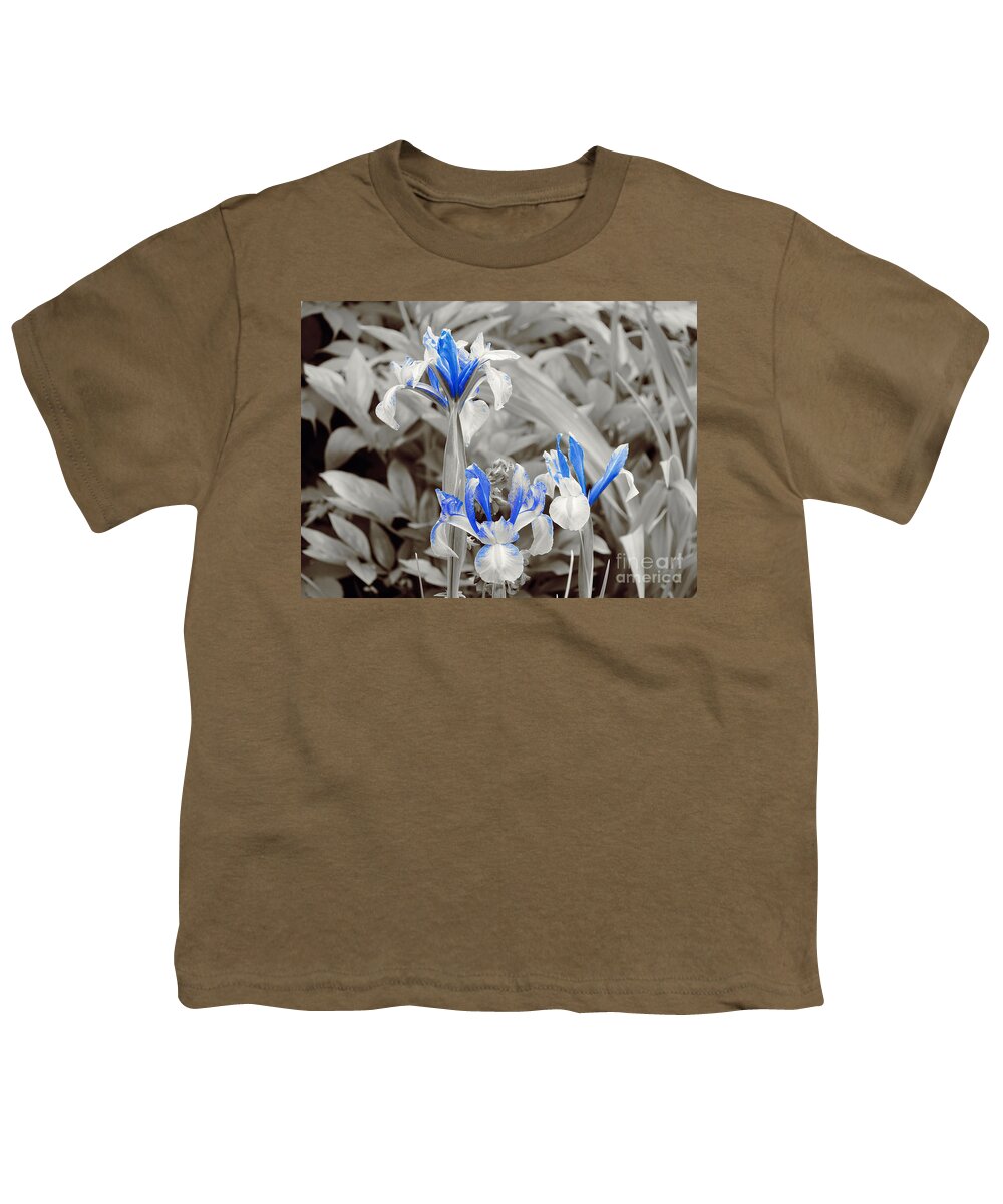 Blue Irises Youth T-Shirt featuring the photograph Study in Blue. Three. by Elena Perelman