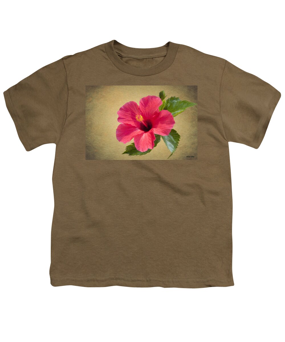 Flower Youth T-Shirt featuring the painting Study in Scarlet by Jeffrey Kolker