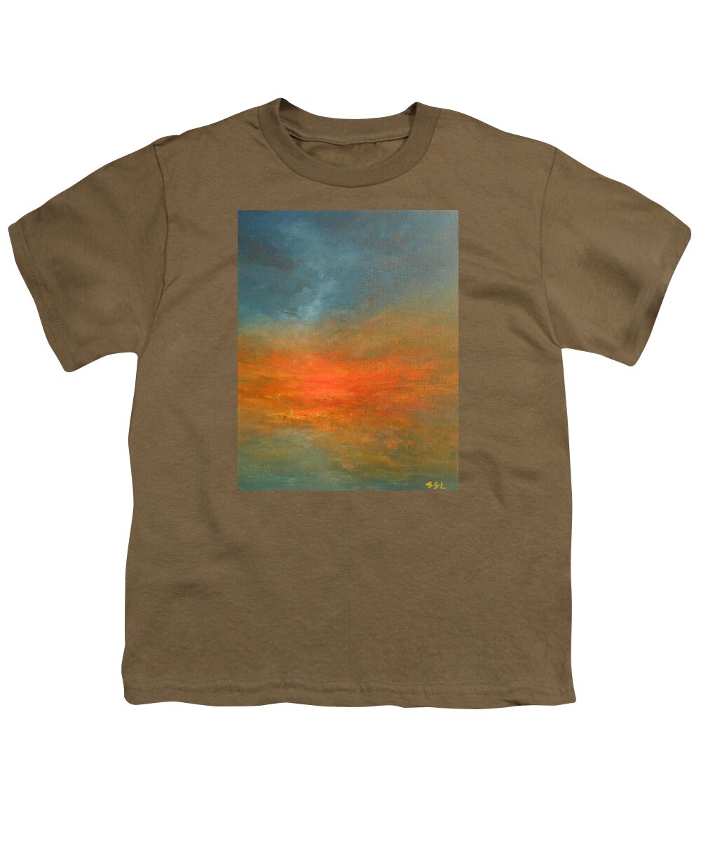Abstract Youth T-Shirt featuring the painting Sundown by Jane See