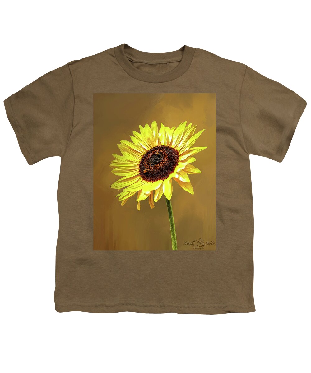 Texture Youth T-Shirt featuring the photograph Sunflower Salute by Steph Gabler