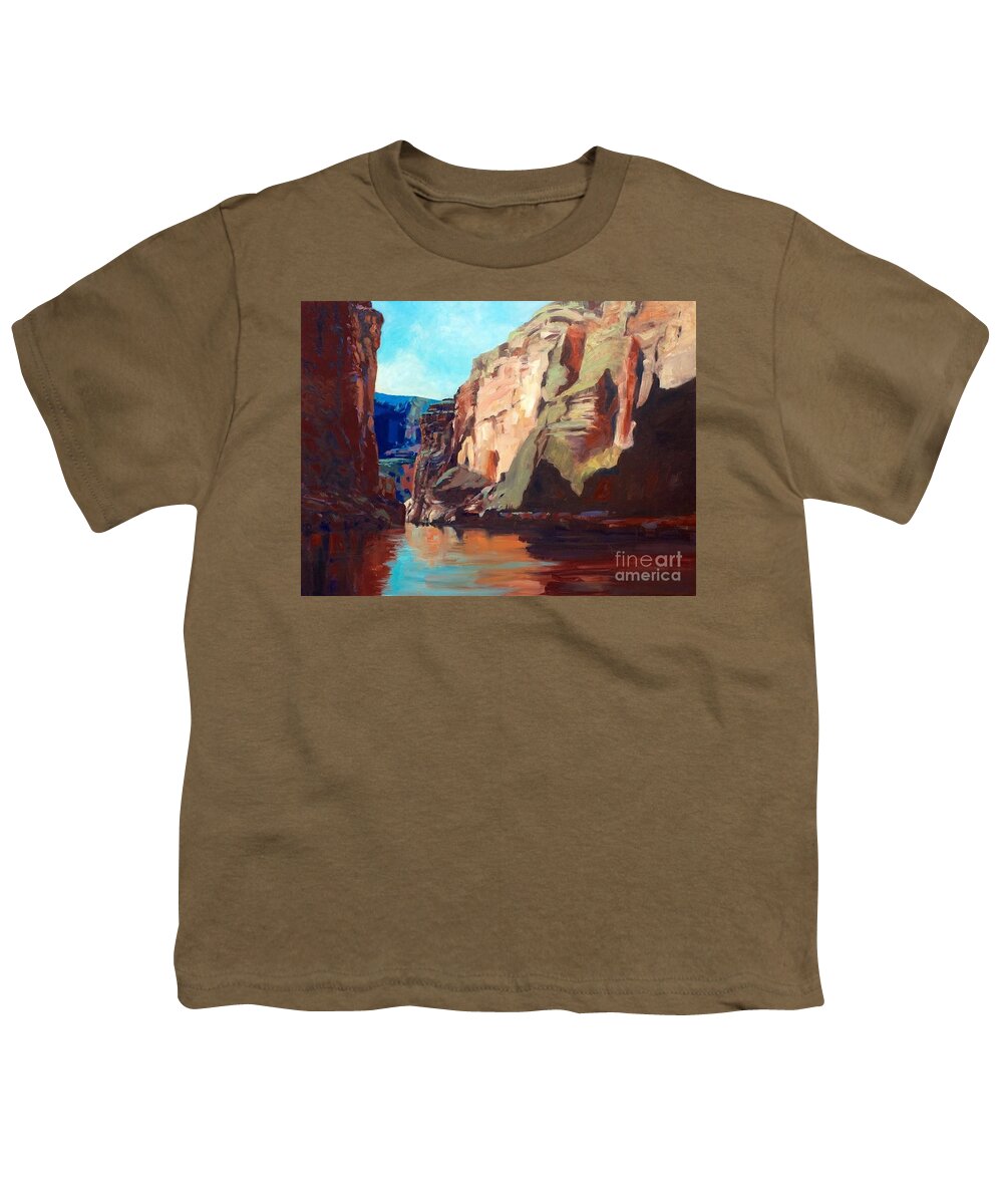  Youth T-Shirt featuring the painting Sunny Morning On The Mighty Colorado by Jessica Anne Thomas