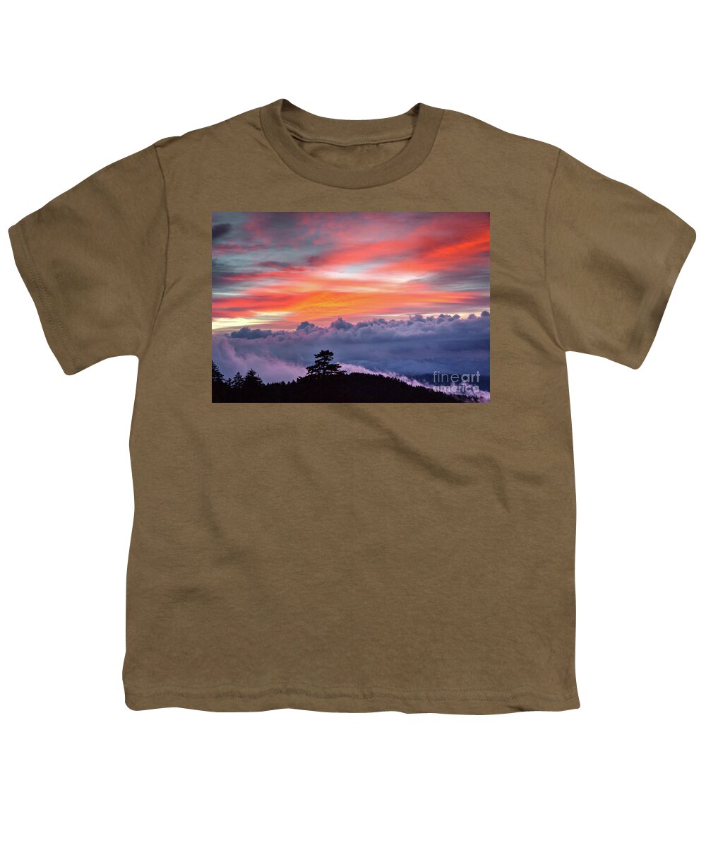 Sunrise Youth T-Shirt featuring the photograph Sunrise Over the Smoky's II by Douglas Stucky