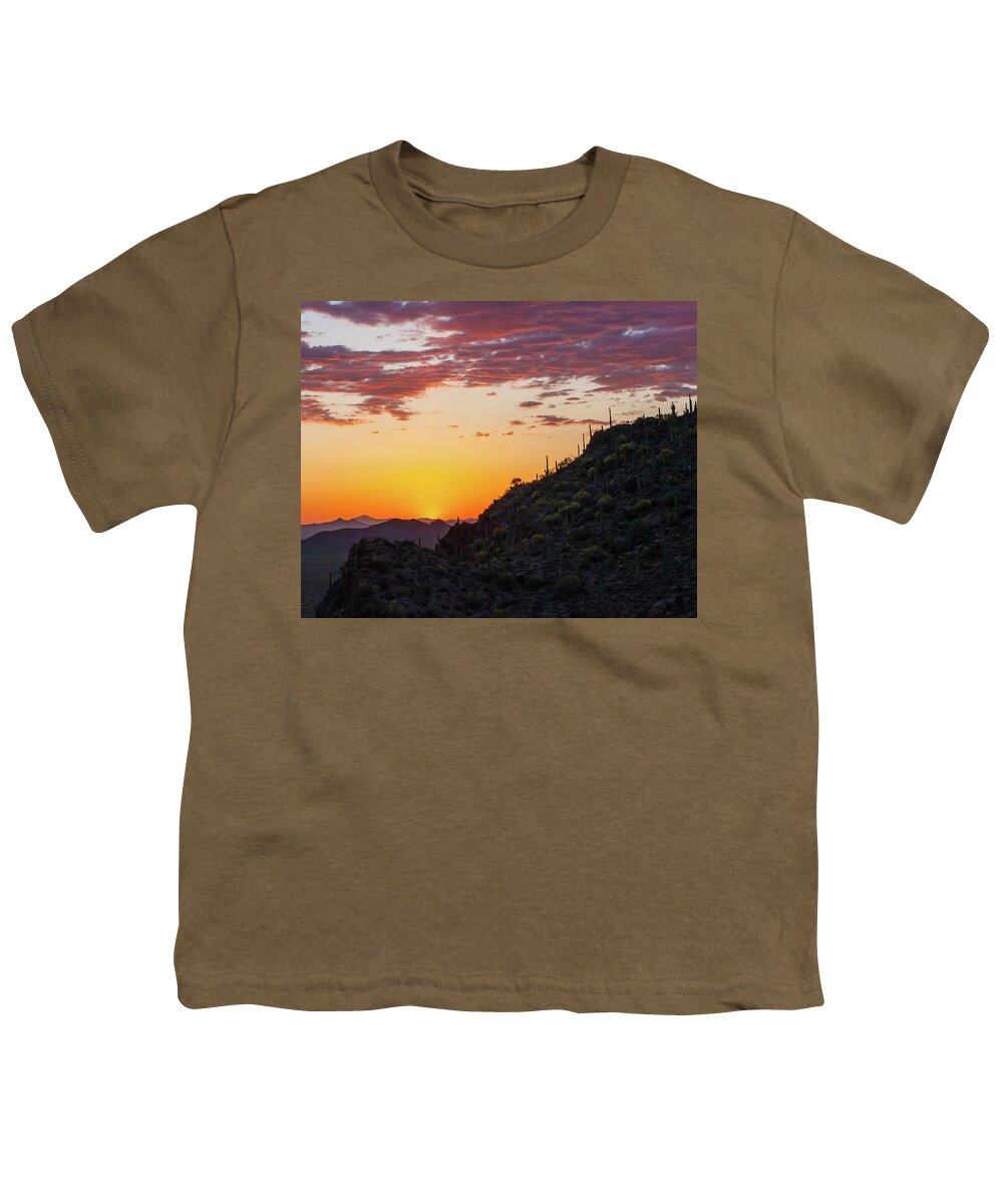 Gate's Pass Youth T-Shirt featuring the photograph Sunset at Gate's Pass by Lon Dittrick
