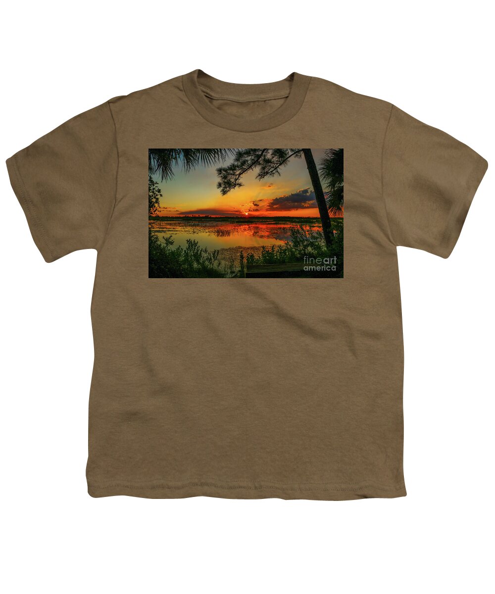 Sun Youth T-Shirt featuring the photograph Sunset at Hawk's Bluff #2 by Tom Claud