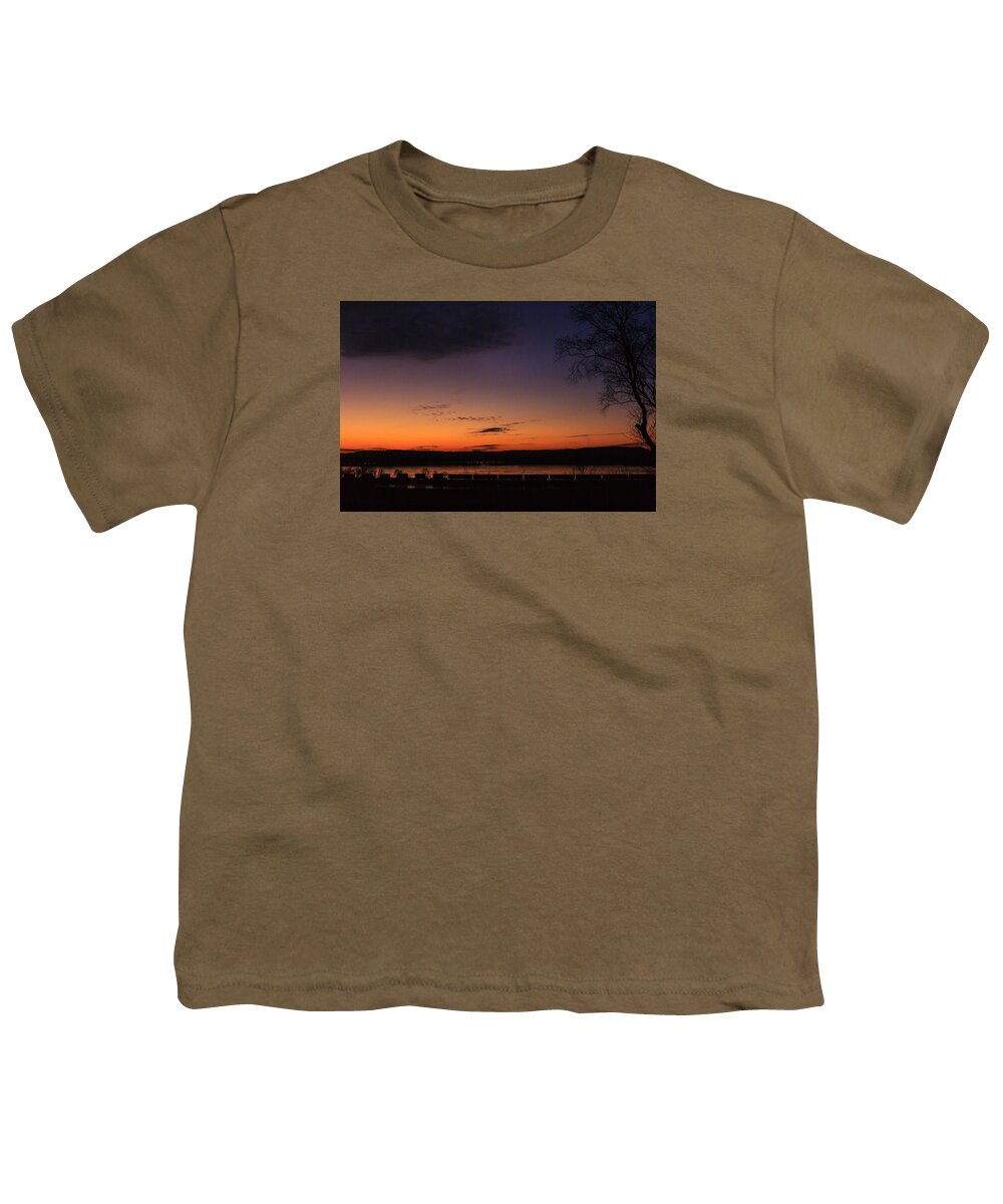 Galena Youth T-Shirt featuring the photograph Sunset on the River by Joni Eskridge