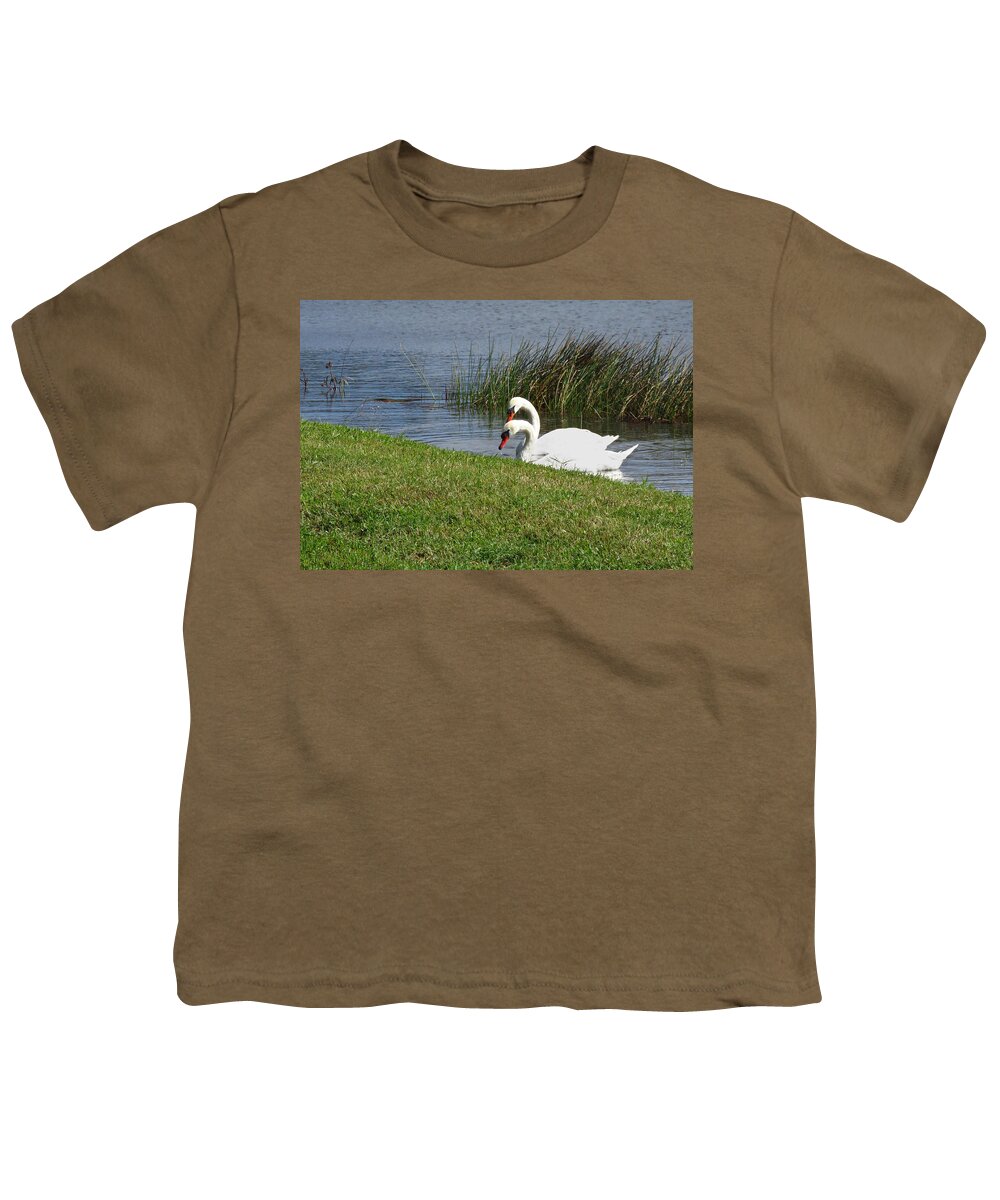 Swan Youth T-Shirt featuring the photograph Swan Pair as Photographed by Rosalie Scanlon