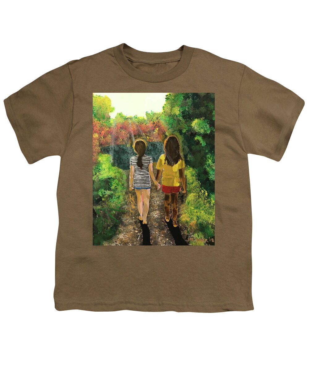 Sydney And Alexis Youth T-Shirt featuring the painting Sydney and Alexis by Gary Springer