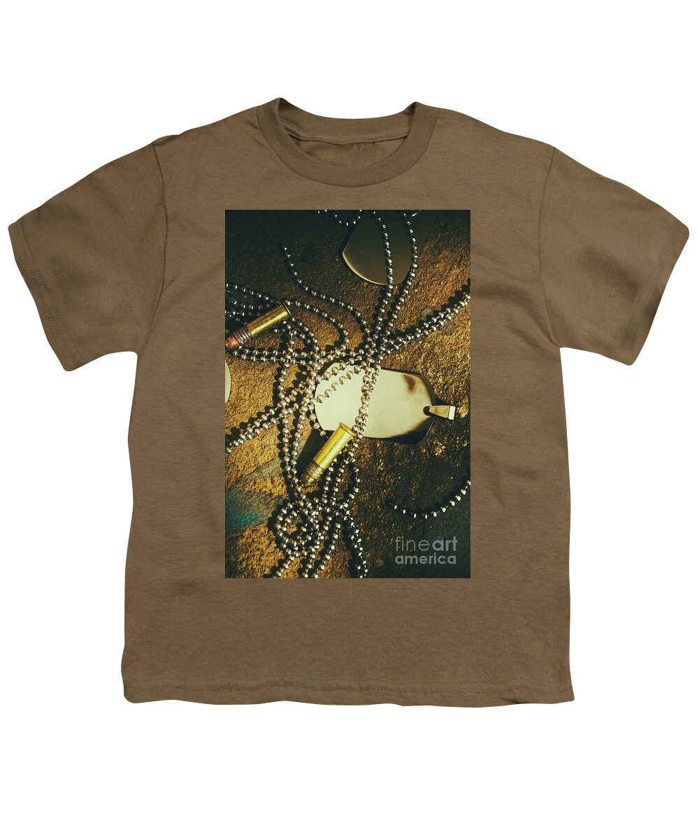 Military Youth T-Shirt featuring the photograph Tagging the fallen by Jorgo Photography