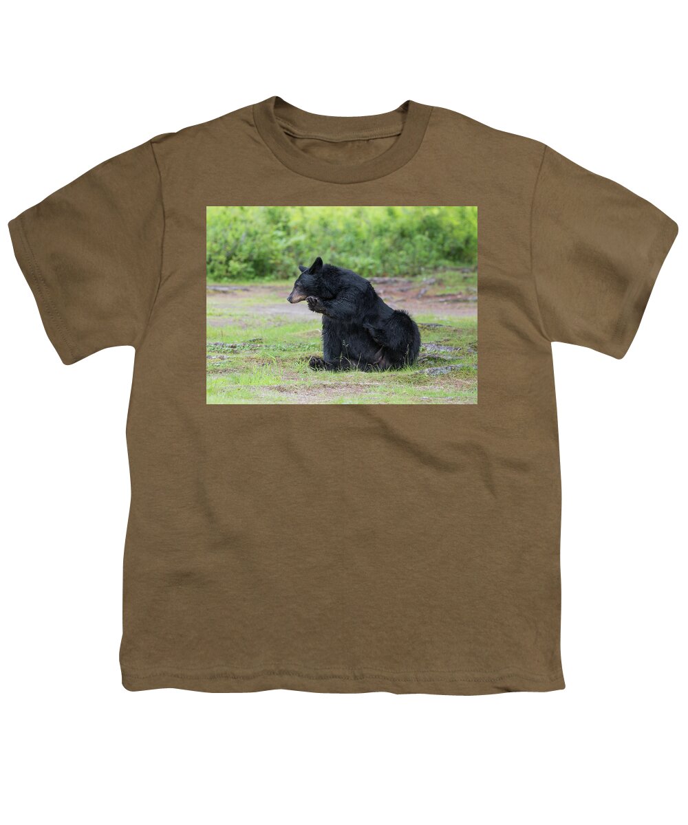 Black Bear Youth T-Shirt featuring the photograph Talk to the hand by David Kirby