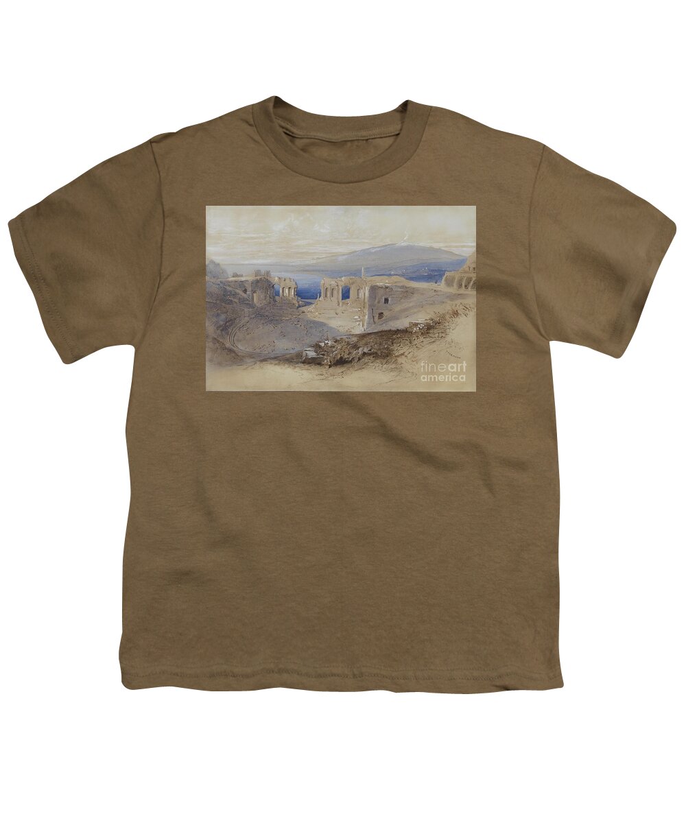 Edward Lear1812-1888 - Taormina Youth T-Shirt featuring the painting Taormina by MotionAge Designs