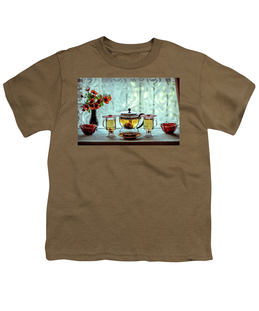 Tea Youth T-Shirt featuring the photograph Tea Time by Lilia S